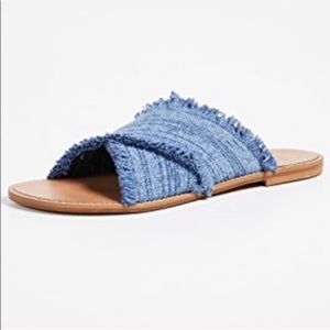 Splendid | Fulton Blue Canvas Flat Slides Sandal